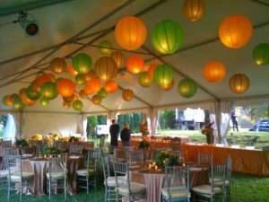 Asian Colored Lanterns in Tent Asian Colored Lanterns in Tent