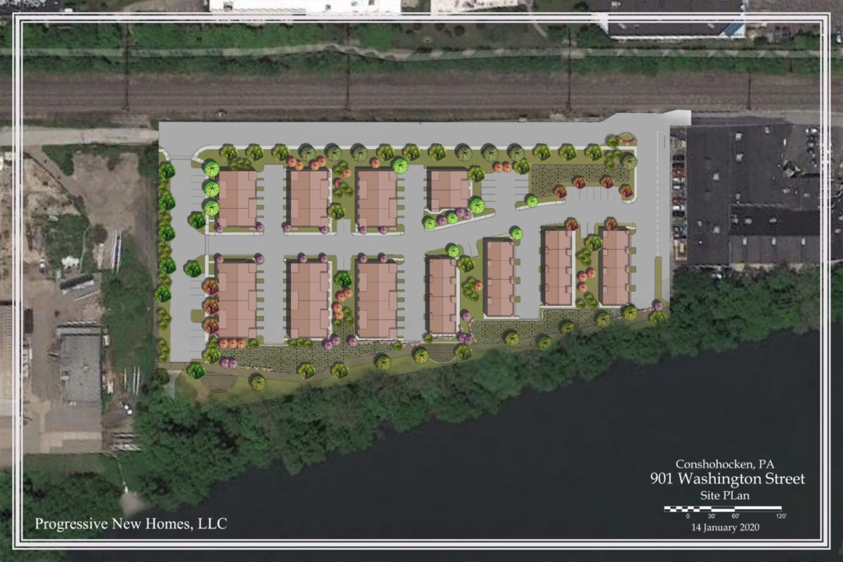 62 townhouses approved for Conshohocken's riverfront near Spring Mill