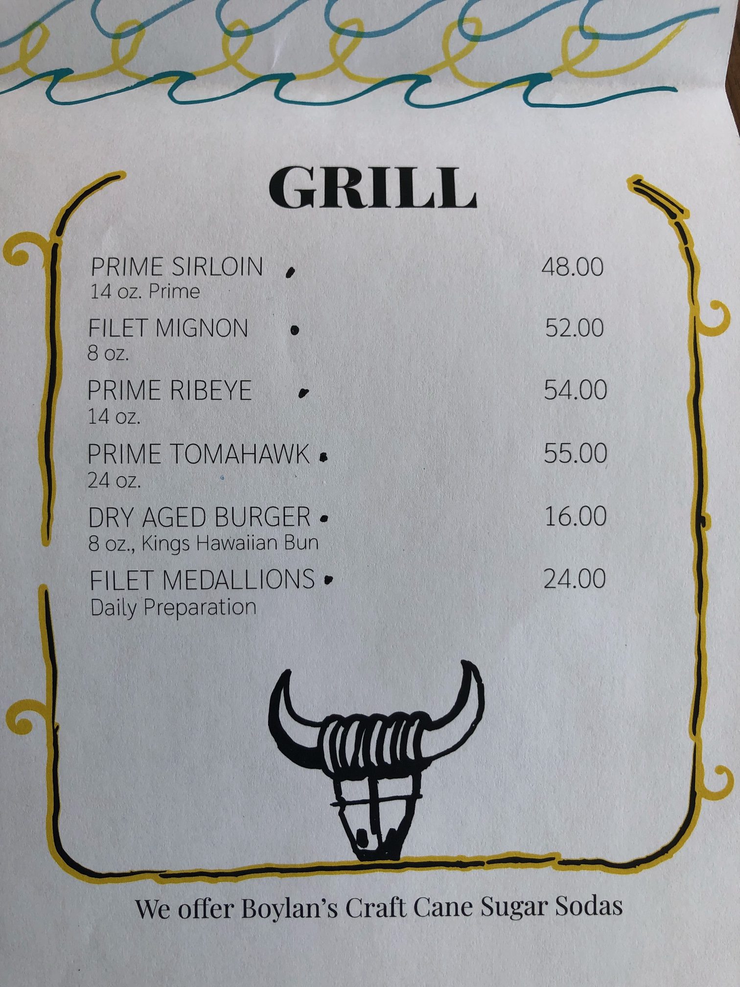 First look at the menu for Fayette Street Oyster House & Grill in