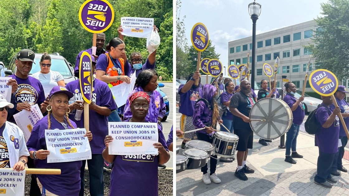 Janitors hold protest in Conshohocken over company's decision to use ...